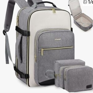 Travel Backpack 17" 40L 4 Pieces TSA Approved, NWT